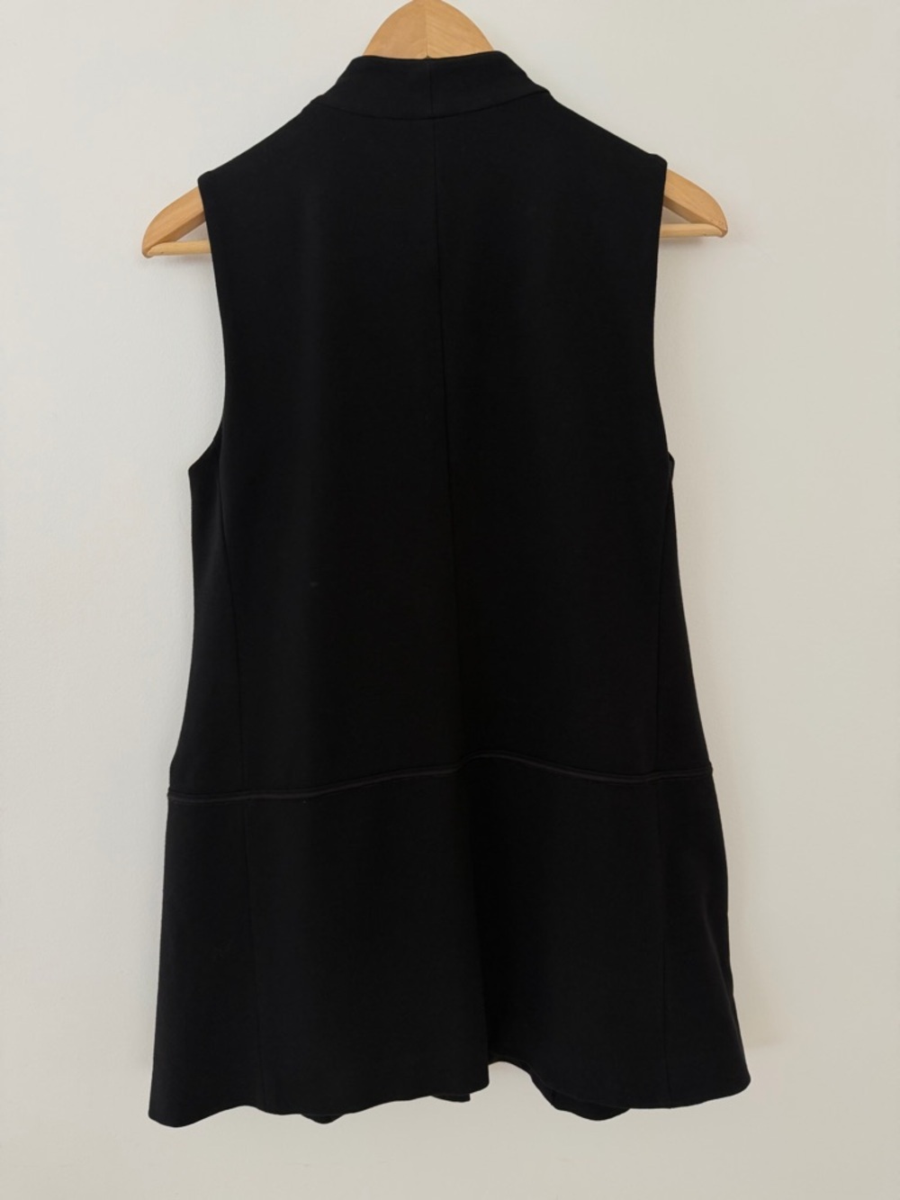 Lafayette 148 New York | Black Ponte Knit Longline Vest - Small - Picture 3 of 10